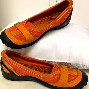 Provo orange thick cushion Mary Jane top flats 8